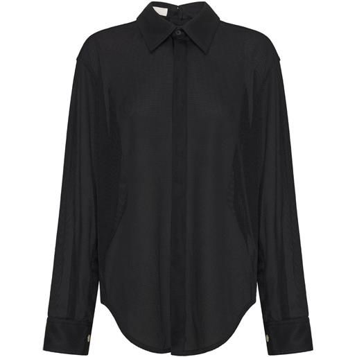 Dion Lee camicia semi trasparente - nero