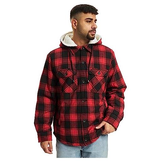 Brandit lumberjacket hooded giacca in legno con cappuccio, schwarz/rot, 6xl uomo