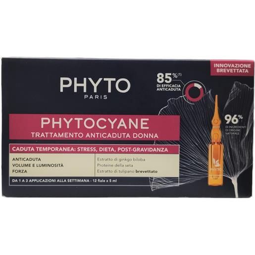 PHYTO (LABORATOIRE NATIVE IT.) phytocyane fiale trattamento anticaduta capelli donna 12 fiale da 5 ml - caduta temporanea post-gravidanza stress diete