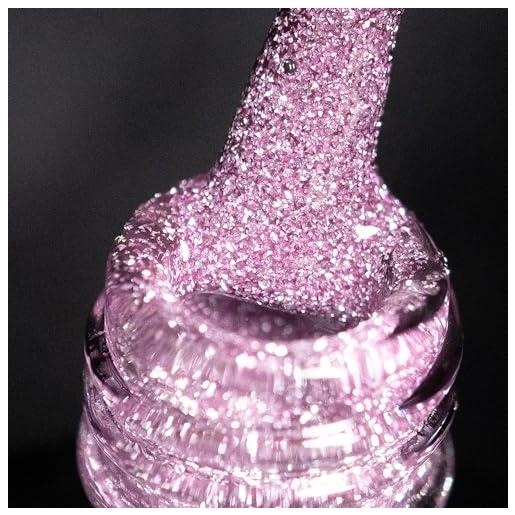 BURANO smalti semipermanenti unghie in gel，7.3ml uv led riflettente glitterato smalto semipermanente per unghie, soak-off olografico nail art gel unghie (pink szn20)