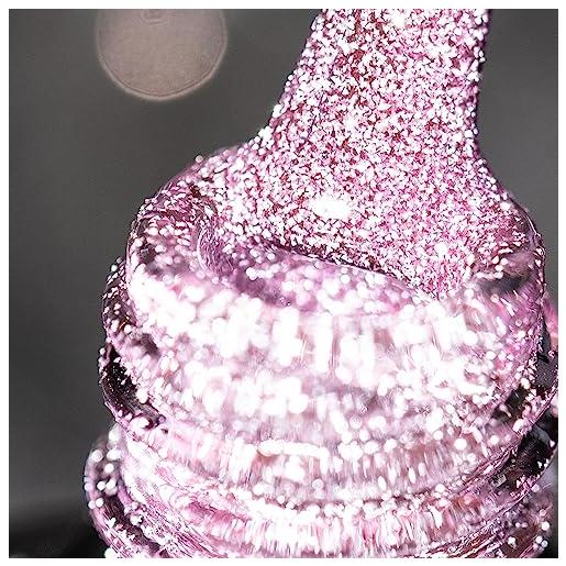 BURANO smalti semipermanenti unghie in gel，7.3ml uv led riflettente glitterato smalto semipermanente per unghie, soak-off olografico nail art gel unghie(gray pink sz12)