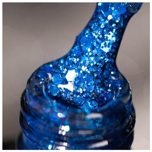 BURANO smalto gel glitterato, led uv gel per unghie shimmer effetto olografico gel da inzuppare richiesto per la polimerizzazione, smalto gel senza trucioli gel (holiday blue lp41)