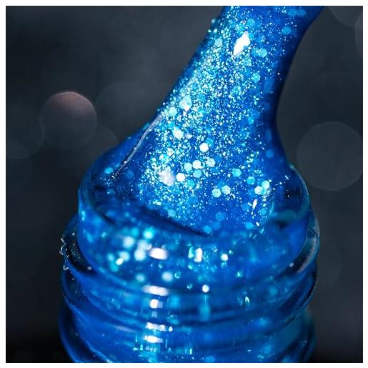 BURANO smalto gel glitterato, led uv gel per unghie shimmer effetto olografico gel da inzuppare richiesto per la polimerizzazione, smalto gel senza trucioli gel (blue lp49)