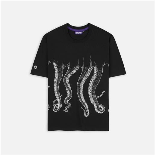 Octopus outline t-shirt black/white unisex