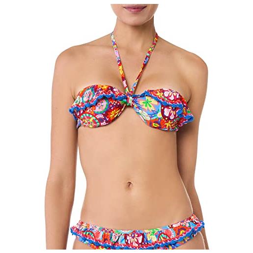 Goldenpoint bikini donna costume reggiseno a fascia serie carnival, multicolor, taglia 3
