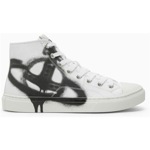 Vivienne Westwood sneaker bianca/nera in tela di cotone