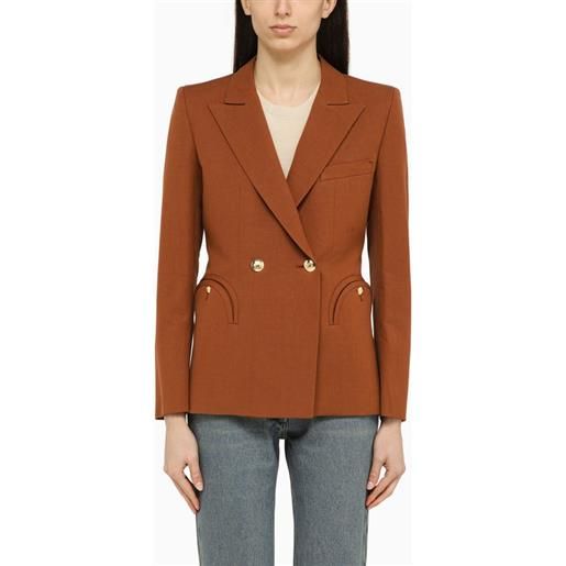 Blazé Milano giacca amara color ruggine in lino e cotone