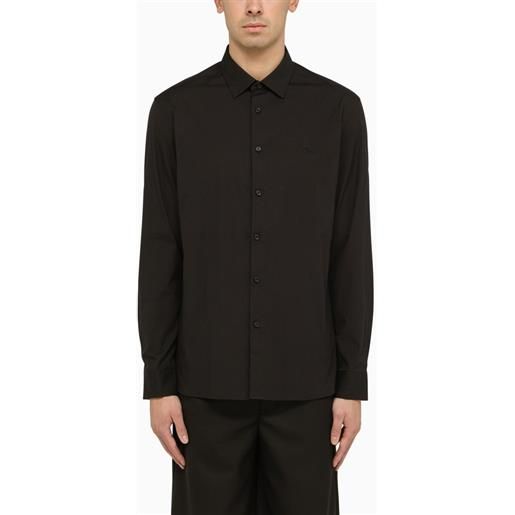 Burberry camicia nera in cotone stretch