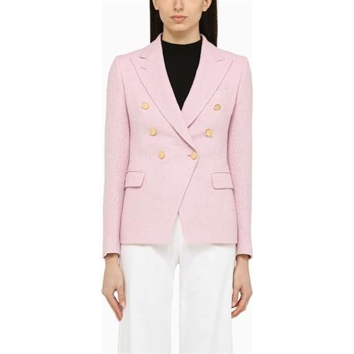 Tagliatore giacca doppiopetto rosa in misto lino