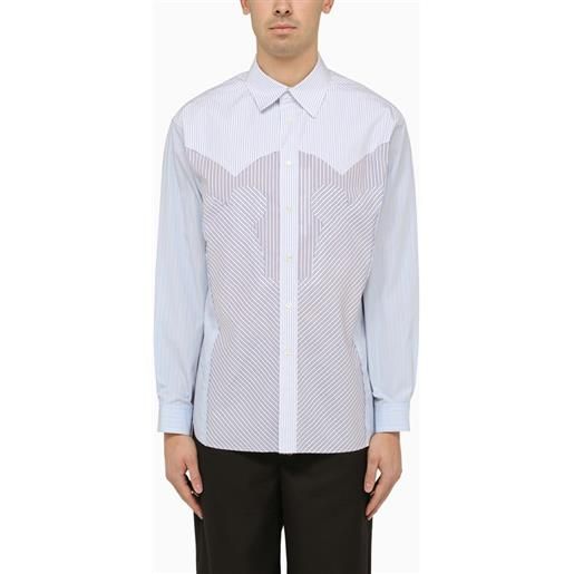 Maison Margiela camicia a righe bianca/azzurra in cotone