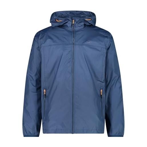 CMP giacca da pioggia da uomo con cappuccio fisso, bluesteel, xxxl