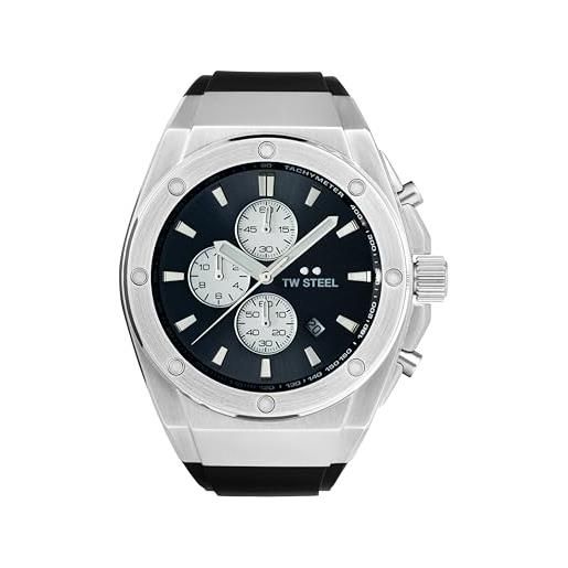 TW Steel ceo tech mens 44mm quartz chronograph watch with black rubber strap