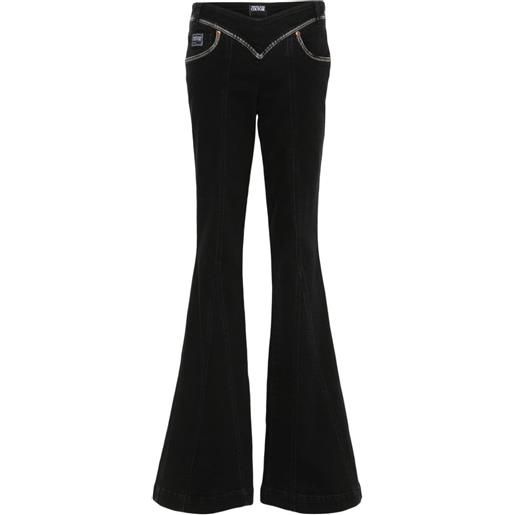 Versace Jeans Couture jeans svasati a vita bassa - nero