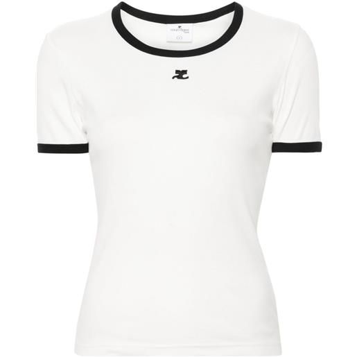 Courrèges t-shirt contrast - bianco