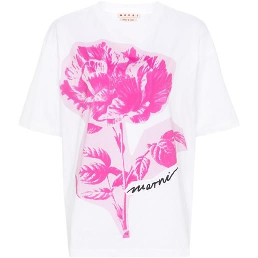 Marni t-shirt a fiori - bianco