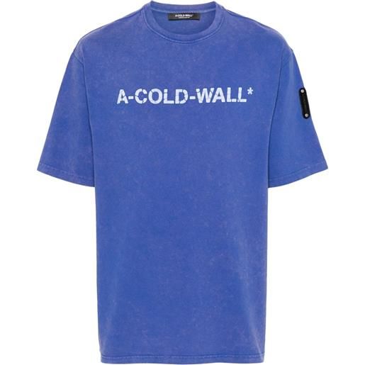 A-COLD-WALL* t-shirt overdye logo - blu