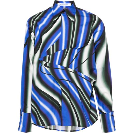 Bianca Saunders camicia trip con inserti - blu