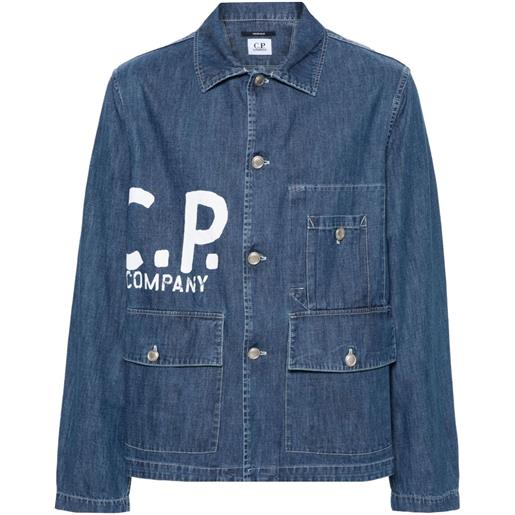 C.P. Company giacca denim con stampa - blu