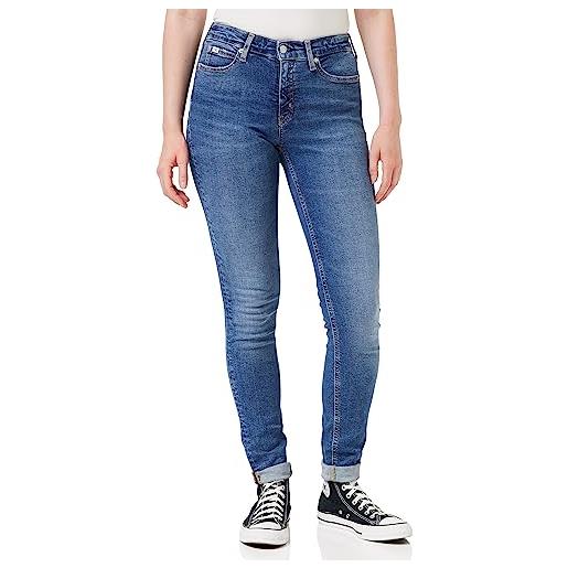 Calvin Klein Jeans mid rise skinny j20j221581 pantaloni, denim (denim dark), 25w / 32l donna