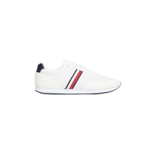 Tommy Hilfiger sneakers da runner uomo scarpe sportive, bianco (white), 44