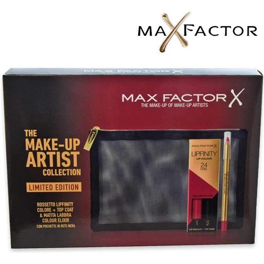 Max Factor kit labbra rossetto + top coat e matita labbra