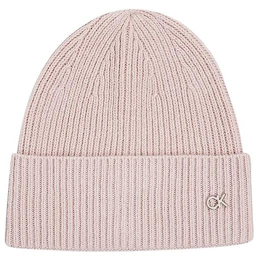 Calvin Klein berretto in maglia donna beanie berretto invernale, rosa (pale mauve), taglia unica