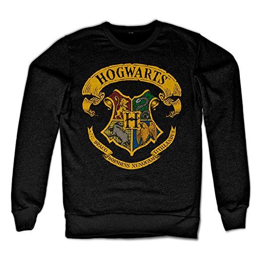HARRY POTTER licenza ufficiale inked hogwarts crest felpa (nero) large