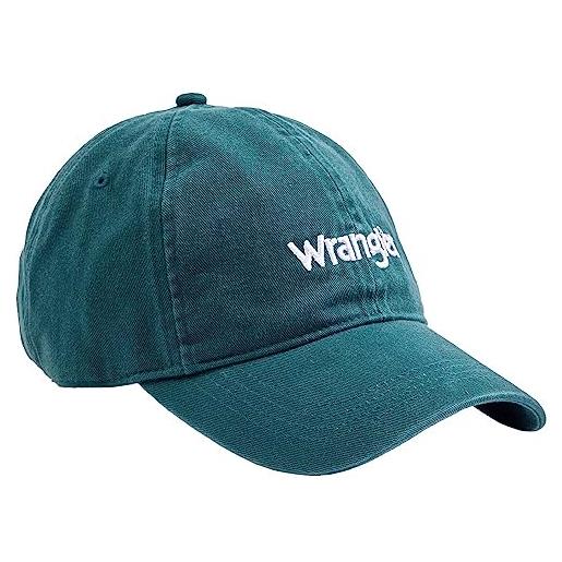 Wrangler cappellino con logo lavato cappello, verde foglia di tè, taglia unica uomo