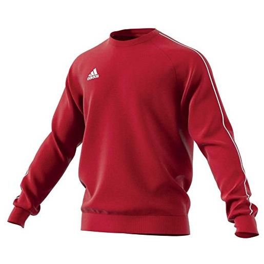 Adidas core18 sweat top, felpa unisex bambini, rosso (rosso/bianco), 140 (9-10 anni)