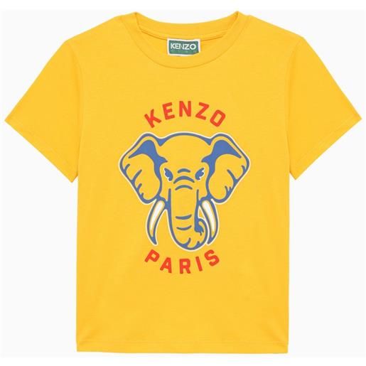 KENZO t-shirt gialla in cotone con stampa logo