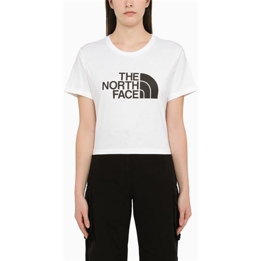 The North Face t-shirt cropped bianca in cotone con logo