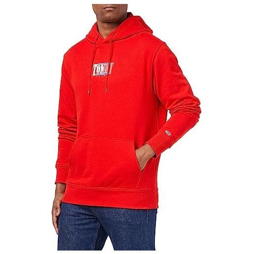 Tommy Jeans tjm reg essential graphic hoodie dm0dm15006 felpe con cappuccio, rosso (deep crimson), m uomo