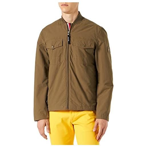 Tommy Hilfiger cotton bomber jacket mw0mw25428 giacche in tessuto, kaki (faded military), s uomo
