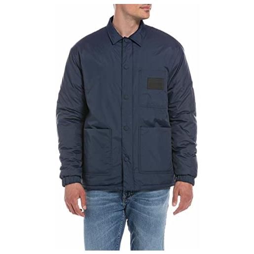 REPLAY m8339 giacca in nylon, blu (blue 085), xxl uomo