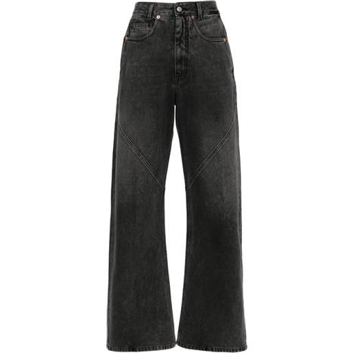 MM6 Maison Margiela jeans dritti a vita alta - nero