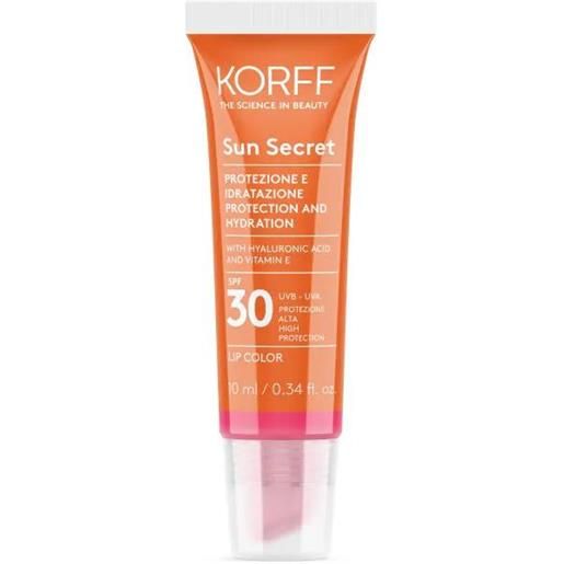 KORFF Srl korff sun secret lip color 02 protezione e idratazione solare spf30 raspberry pink 10ml