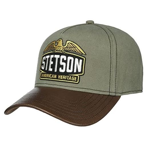 Stetson cappellino trucker army uomo - curved brim cap berretto baseball estate/inverno - taglia unica oliva
