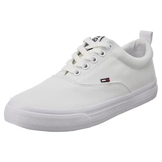 Tommy Jeans tommy hilfiger sneakers vulcanizzate donna scarpe, bianco (white), 38 eu