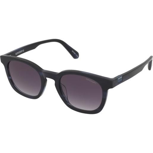 Superdry sds 5031 106 | occhiali da sole graduati o non graduati | unisex | plastica | quadrati | havana, blu | adrialenti