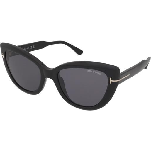 Tom Ford anya ft0762 01a | occhiali da sole graduati o non graduati | prova online | plastica | cat eye | nero | adrialenti
