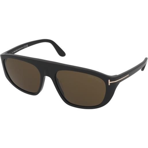 Tom Ford edward-02 ft1002 01j | occhiali da sole graduati o non graduati | plastica | rettangolari | nero | adrialenti
