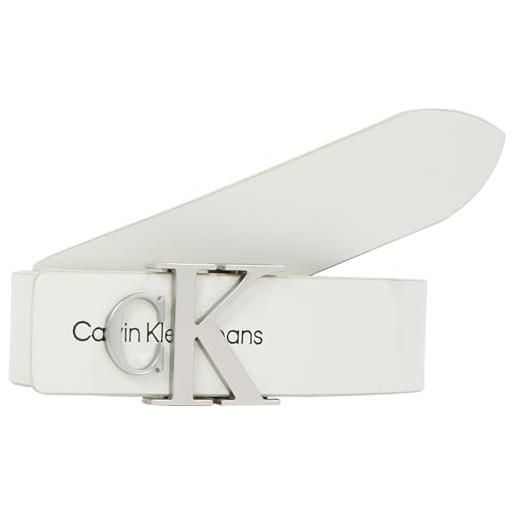Calvin Klein Jeans cintura donna monogram hardware 3.0 cm cintura in pelle, nero (black), 100 cm