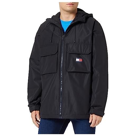Tommy Jeans giacca uomo fleece lined giacca da mezza stagione, nero (black), s