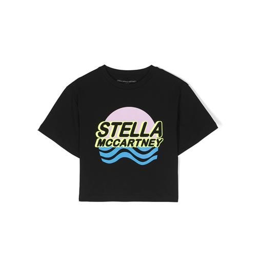 Stella McCartney kids t-shirt in cotone nero