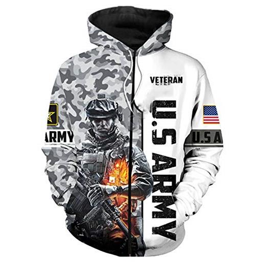 BSDASH stampa 3d us army army suit soldier camo pullover moda tuta felpa con cappuccio felpe giacca zip hoodies xl