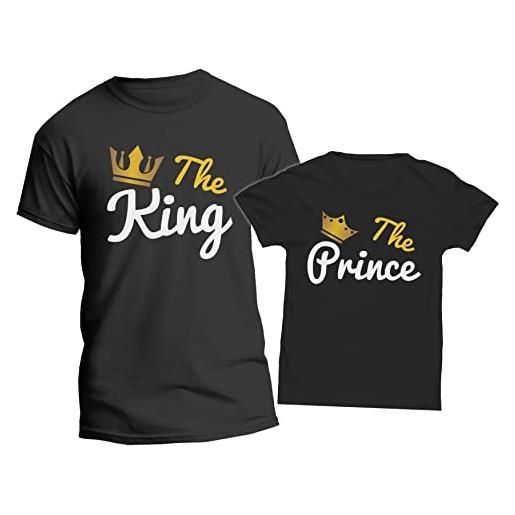 t-shirteria coppia magliette padre figlio - ragazzino - king - prince - principe - famiglia - bimbo - maschi - idea regalo - primo anno - father's day- papi - simpatico