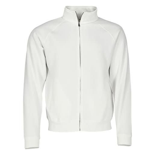 Fruit of the Loom premium sweat jacket giacchetto sportivo, bianco (white 000), m uomo