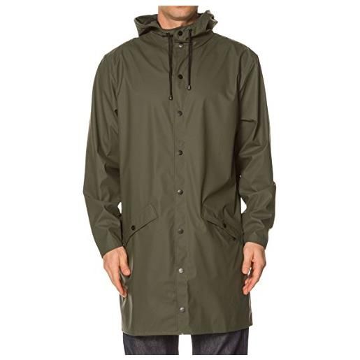 Rains long jacket, impermeabile, uomo, verde (green 03), l/xl