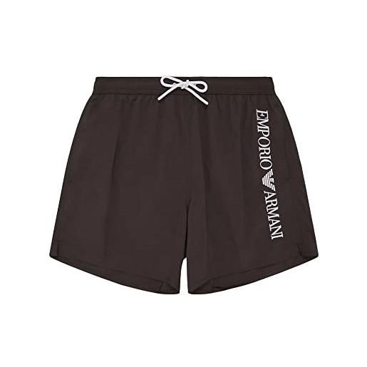 Emporio Armani swimwear boxer embroidery logo costume da bagno, black, 52 uomini