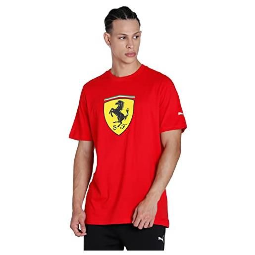 PUMA t-shirt scuderia ferrari big shield da uomo l rosso corsa red (538175)